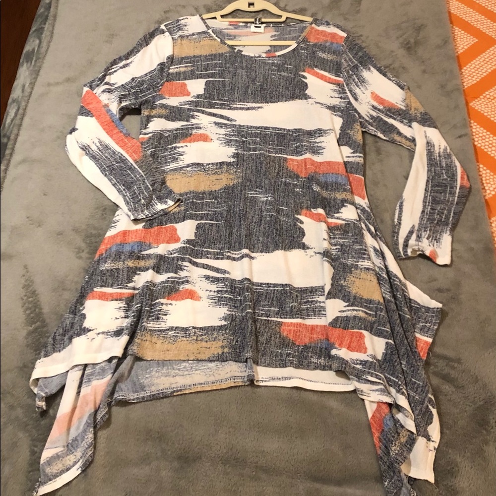 Beyond This Place Multi-Colored Long-Sleeve Tunic, M/L